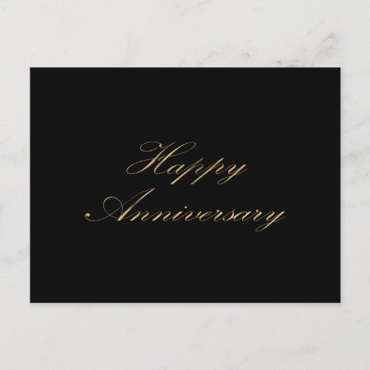 Carte Postale Joyeux Anniversaire police script or noir (Devant)