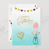 Carte Postale Joyeux anniversaire pour elle (Devant / Derrière)