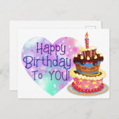 Carte Postale Joyeux Anniversaire Pour Vous (Devant / Derrière)