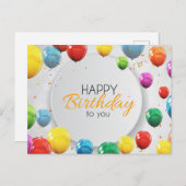 Carte Postale Joyeux Anniversaire Pour Vous (Devant / Derrière)