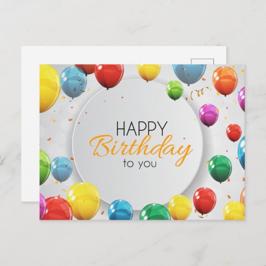 Carte Postale Joyeux Anniversaire Pour Vous (Devant / Derrière)