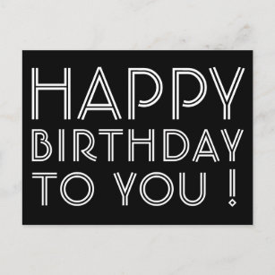 Cartes Postales Joyeux Anniversaire Noir Et Blanc Originales Zazzle Be