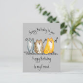 Carte Postale Joyeux Anniversaire Purrfect Ami Jamais mignon Cha (Debout devant)