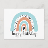 Carte Postale Joyeux anniversaire Rainbow Blue Peach (Devant)