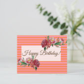 Carte postale Joyeux Anniversaire rayures (Debout devant)