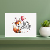 Carte Postale Joyeux Anniversaire - Renard Rouge Mignon
