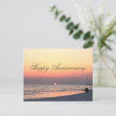 Carte Postale Joyeux Anniversaire - Romantique Couple Beach Suns (Debout devant)