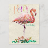 Joyeux anniversaire rose flamande