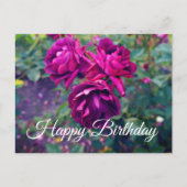Carte postale Joyeux Anniversaire Rose Glacée Bour (Devant)
