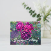 Carte Postale Joyeux Anniversaire Rose Glacée de Bourgogne #3-2 (Debout devant)