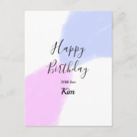 Joyeux anniversaire rose violet pastel nom simple