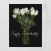 Carte Postale Joyeux Anniversaire Roses Blanches Photographie Fl (Devant)