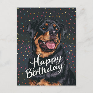 Carte Postale Joyeux Anniversaire Rottweiler