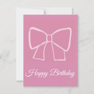 Carte Postale Joyeux Anniversaire Ruban Rose –
