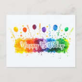 Carte Postale Joyeux Anniversaire Simple Couleur Moderne (Devant)