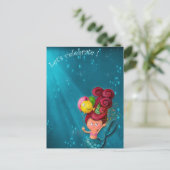 Carte Postale Joyeux Anniversaire Sirène (Debout devant)