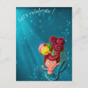 Carte Postale Joyeux Anniversaire Sirène