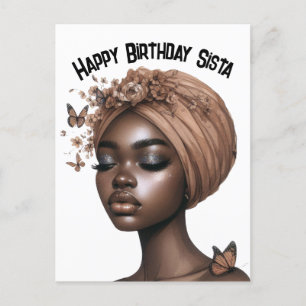 Carte Postale Joyeux anniversaire Sista black girl magie melanin