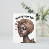 Carte Postale Joyeux Anniversaire Sista magie de fille noire rei (Debout devant)