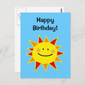 Carte Postale Joyeux anniversaire ! (soleil) (Devant / Derrière)