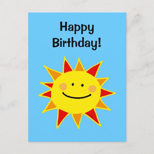 Carte Postale Joyeux anniversaire ! (soleil) (Devant)