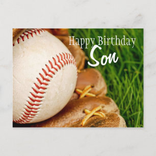 Carte Postale Joyeux Anniversaire Son Baseball avec Mitt