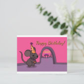 Carte Postale Joyeux anniversaire - souris (Debout devant)