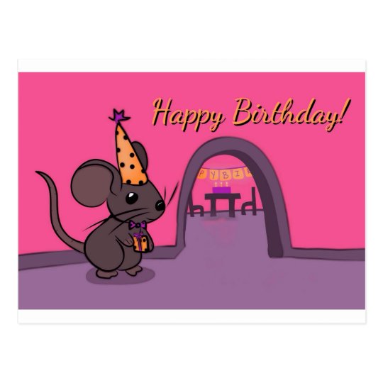 Carte Postale Joyeux Anniversaire Souris Zazzle Be