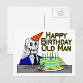 Carte Postale Joyeux Anniversaire Spider Web Vieux Homme (Devant / Derrière)