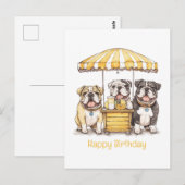 Carte Postale Joyeux Anniversaire Stand de Limonade des Bouledog (Devant / Derrière)