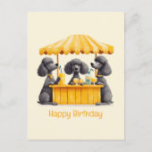 Carte Postale Joyeux Anniversaire Standard Poodle Chiens Lemonad (Devant)