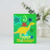 Carte postale Joyeux Anniversaire Star Dinosaur (Debout devant)