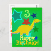 Carte postale Joyeux Anniversaire Star Dinosaur (Devant / Derrière)