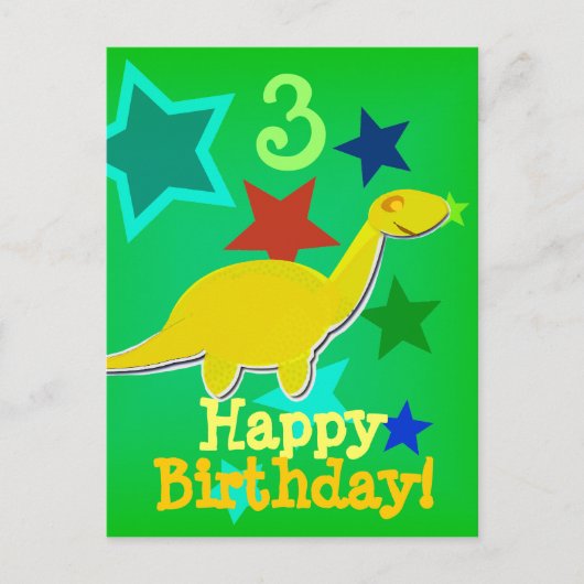 Carte postale Joyeux Anniversaire Star Dinosaur (Devant)