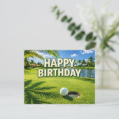 Carte Postale Joyeux Anniversaire sur le thème Golf Floride  (Debout devant)