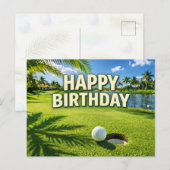 Carte Postale Joyeux Anniversaire sur le thème Golf Floride  (Devant / Derrière)