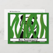 Carte Postale Joyeux Anniversaire sur un Ours Panda (Devant / Derrière)