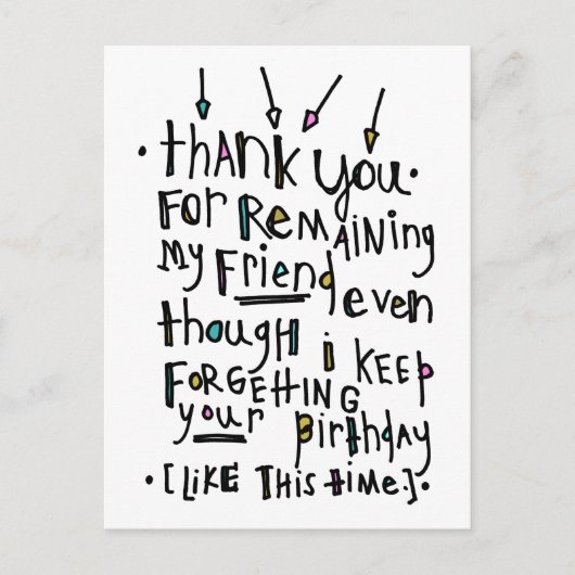 Carte Postale Joyeux anniversaire (tardif) (Devant)