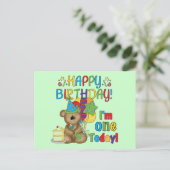 Carte Postale Joyeux anniversaire Teddy Bear 1er T-shirts et cad (Debout devant)