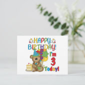Carte Postale Joyeux anniversaire Teddy Bear 3e t-shirts et cade (Debout devant)