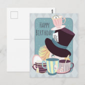 Carte Postale Joyeux Anniversaire Thé du Chapelier Fou (Devant / Derrière)