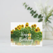 Carte Postale Joyeux Anniversaire Tournesols Jaunes (Debout devant)