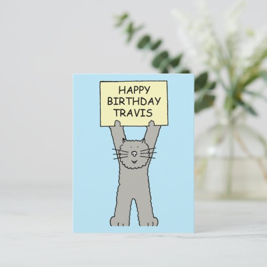 Carte Postale Joyeux Anniversaire Travis (Debout devant)