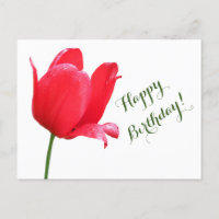 Joyeux anniversaire tulip rouge minimaliste boho f