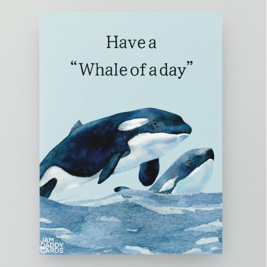 Carte Postale Joyeux anniversaire, une journée de baleine