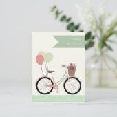 Carte Postale Joyeux anniversaire vélo (Debout devant)