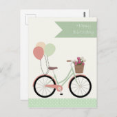 Carte Postale Joyeux anniversaire vélo (Devant / Derrière)