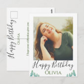 Carte Postale Joyeux Anniversaire Vert  (Devant / Derrière)