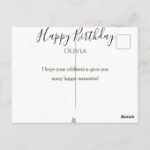 Carte Postale Joyeux Anniversaire Vert  (Dos)