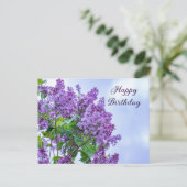 Carte Postale Joyeux Anniversaire Vibrant Fleurs Lilac Violet (Debout devant)